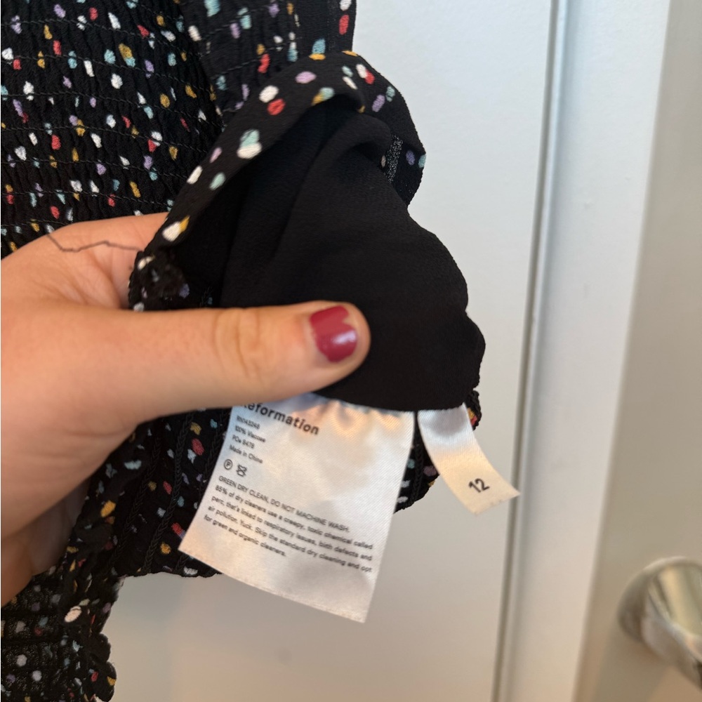 Reformation Black Polka Dot Tank Top - Picture 3 of 3